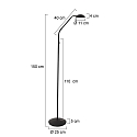 Mexlite floor lamp BIRON with switch, with flex arm IP20, black matt dimmable