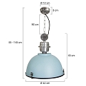 Steinhauer pendant luminaire BIKKEL - � 42CM 1 flame, medium E27 IP20, drak blue dimmable