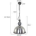 Steinhauer Pendelarmatuur BIKKEL - � 42CM 1-vlams, medium E27 IP20, gepolijst, staal dimbaar
