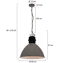 anne light & home Pendelarmatuur FRISK 1-vlams, rond E27 IP20, glanzend, grijs dimbaar
