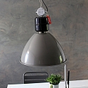 anne light & home Pendelarmatuur FRISK 1-vlams, rond E27 IP20, glanzend, grijs dimbaar