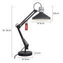 anne light & home Tafelarmatuur ZAPPA met schakelaar, met scharnierende arm, met stekker E27 IP20, zwart mat 