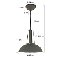 Mexlite Pendelarmatuur EDEN down, 1-vlams, rond E27 IP20, glanzend, grijs dimbaar