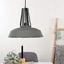 Mexlite Pendelarmatuur EDEN down, 1-vlams, rond E27 IP20, glanzend, grijs dimbaar