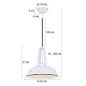 Mexlite Pendelarmatuur EDEN down, 1-vlams, rond E27 IP20, glanzend, wit dimbaar