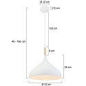 Mexlite Pendelarmatuur BJORR - � 33CM 1-vlams, klein, hoog E27 IP20, wit mat dimbaar