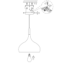 Mexlite Pendelarmatuur BJORR - � 33CM 1-vlams, klein, hoog E27 IP20, wit mat dimbaar
