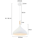 Mexlite Pendelarmatuur BJORR - � 45CM 1-vlams, groot, plat E27 IP20, wit mat dimbaar