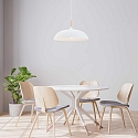 Mexlite Pendelarmatuur BJORR - � 45CM 1-vlams, groot, plat E27 IP20, wit mat dimbaar