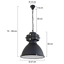 Mexlite Pendelarmatuur DENSI down, 1-vlams, groot E27 IP20, zwart mat dimbaar