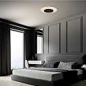 ceiling luminaire LIDO large, round, indirect, perforated IP20, black matt dimmable