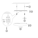 outdoor ceiling luminaire GALAXY large, round, switchable, cambered IP44