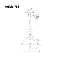 pendant luminaire BIKKEL - � 52CM 1 flame, large E27 IP20, brown, pied dimmable
