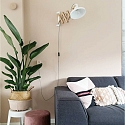 anne light & home Wandarmatuur WOODY met schakelaar, instelbaar E27 IP20, wit mat dimbaar