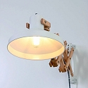 anne light & home Wandarmatuur WOODY met schakelaar, instelbaar E27 IP20, wit mat dimbaar