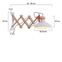 anne light & home Wandarmatuur WOODY met schakelaar, instelbaar E27 IP20, wit mat dimbaar