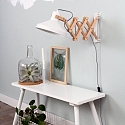 anne light & home Wandarmatuur WOODY met schakelaar, instelbaar E27 IP20, wit mat dimbaar