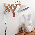anne light & home Wandarmatuur WOODY met schakelaar, instelbaar E27 IP20, wit mat dimbaar