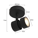 spot NATASJA 1 flame, Dim-To-Warm, adjustable GU10 IP20, steel brushed dimmable