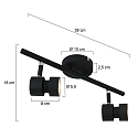 spotlight bar NATASJA 2 flames, Dim-To-Warm, adjustable GU10 IP20, steel brushed dimmable