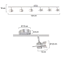 spotlight bar NATASJA 6 flames, long, Dim-To-Warm, adjustable GU10 IP20, steel brushed dimmable