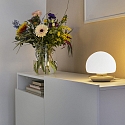 Steinhauer table lamp ANCILLA round, short, with touch dimmer G9 IP20, steel brushed dimmable