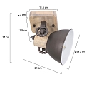 Mexlite Plafondarmatuur GEARWOOD 1-vlams, instelbaar E27 IP20, antraciet, mat dimbaar