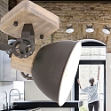Mexlite Plafondarmatuur GEARWOOD 1-vlams, instelbaar E27 IP20, antraciet, mat dimbaar