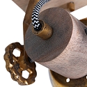 Mexlite Plafondarmatuur GEARWOOD 1-vlams, instelbaar E27 IP20, brons, antiek dimbaar