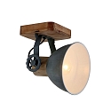 Plafondarmatuur GEARWOOD 1-vlams, instelbaar E27 IP20, grijs, mat dimbaar