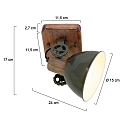 Mexlite Plafondarmatuur GEARWOOD 1-vlams, instelbaar E27 IP20, groen, glanzend dimbaar