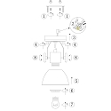 Mexlite Plafondarmatuur GEARWOOD 1-vlams, instelbaar E27 IP20, groen, glanzend dimbaar