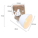 Mexlite Plafondarmatuur GEARWOOD 1-vlams, instelbaar E27 IP20, wit mat dimbaar