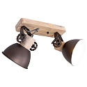 Plafondarmatuur GEARWOOD 2-vlams, instelbaar E27 IP20, antraciet, mat dimbaar