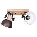 Mexlite Plafondarmatuur GEARWOOD 2-vlams, instelbaar E27 IP20, antraciet, mat dimbaar