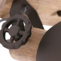 Mexlite Plafondarmatuur GEARWOOD 2-vlams, instelbaar E27 IP20, antraciet, mat dimbaar