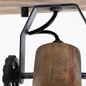 Mexlite Plafondarmatuur GEARWOOD 2-vlams, instelbaar E27 IP20, grijs, mat dimbaar