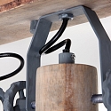 Mexlite Plafondarmatuur GEARWOOD 2-vlams, instelbaar E27 IP20, grijs, mat dimbaar