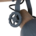 Mexlite Plafondarmatuur GEARWOOD 2-vlams, instelbaar E27 IP20, grijs, mat dimbaar