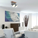 Mexlite Plafondarmatuur GEARWOOD 2-vlams, instelbaar E27 IP20, grijs, mat dimbaar