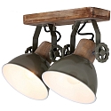 Mexlite Plafondarmatuur GEARWOOD 2-vlams, instelbaar E27 IP20, groen, glanzend dimbaar