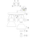 Mexlite Plafondarmatuur GEARWOOD 2-vlams, instelbaar E27 IP20, groen, glanzend dimbaar