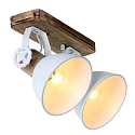 Plafondarmatuur GEARWOOD 2-vlams, instelbaar E27 IP20, wit mat dimbaar