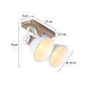 Mexlite Plafondarmatuur GEARWOOD 2-vlams, instelbaar E27 IP20, wit mat dimbaar