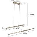 Pendelarmatuur ZELENA / 80-140CM up down, CCT Switch, instelbaar, met aanraakdimmer IP20, staal geborsteld dimbaar