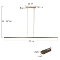 Pendelarmatuur ZELENA / 155CM up down, CCT Switch, instelbaar, met aanraakdimmer IP20, geborsteld brons dimbaar