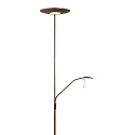 Steinhauer Floor lamp ZODIAC LED, 2 flames, with reading arm adjustable, bronze