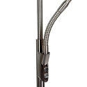 Steinhauer Steinhauer Floor lamp ZODIAC LED, 2 flames, with reading arm adjustable, steel