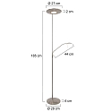 Steinhauer Steinhauer Floor lamp ZODIAC LED, 2 flames, with reading arm adjustable, steel