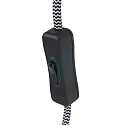 Mexlite Wandarmatuur DION met schakelaar, met stekker, instelbaar, conisch E14 IP20, zwart mat 